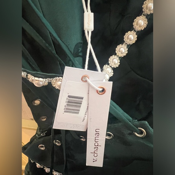 New V. Chapman Lucetta Dress in Emerald Baroque Floral - Picture 10 of 10